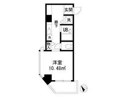 シャルマンヒロ(1K/4階)の間取り写真
