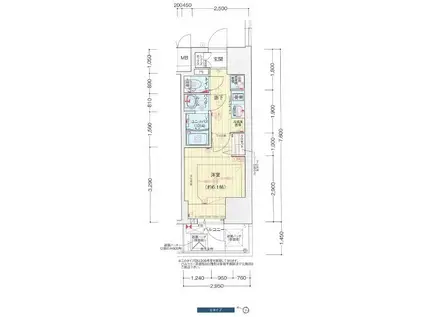 プレサンス塚本アクミリオン(1K/12階)の間取り写真