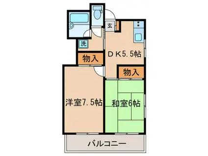 ファミリア池田(2DK/2階)の間取り写真