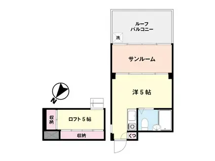 第二富士ビル(ワンルーム/4階)の間取り写真