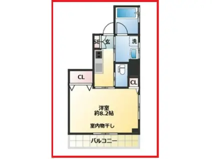 アクシスフロー(1K/3階)の間取り写真