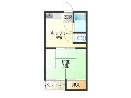 アロンディール岸里東(1K/3階)の間取り写真