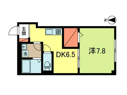 FULL HOUSE(1DK/2階)の間取り写真