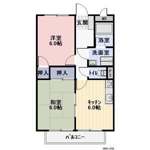 LIMPIA TAKAIDE A(2DK/3階)の間取り写真