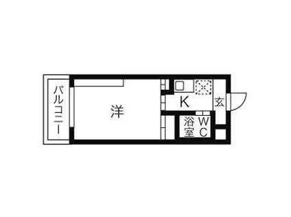 岩井橋ロイヤルハイツ(1K/12階)の間取り写真