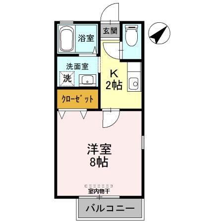 アメニティ(1K/2階)の間取り写真