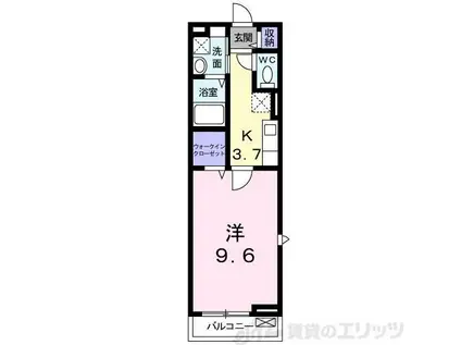 サンリット・ミナミイバラキ(1K/2階)の間取り写真