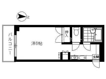 旗の台山興ビル(ワンルーム/4階)の間取り写真