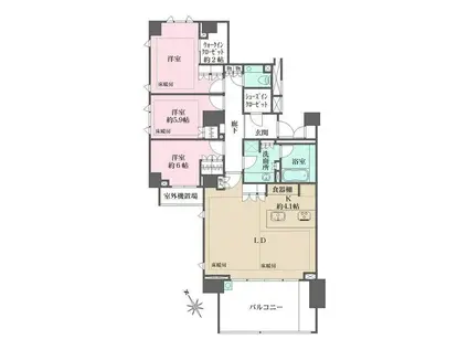 ザ・パークハウス代々木大山レジデンス(3LDK/5階)の間取り写真