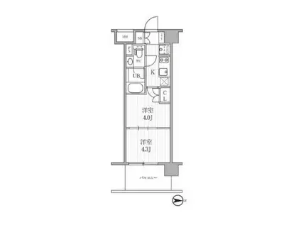 シーズンフラッツ木場(2K/8階)の間取り写真