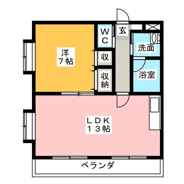 ラ・セフィーロVII(1LDK/1階)の間取り写真