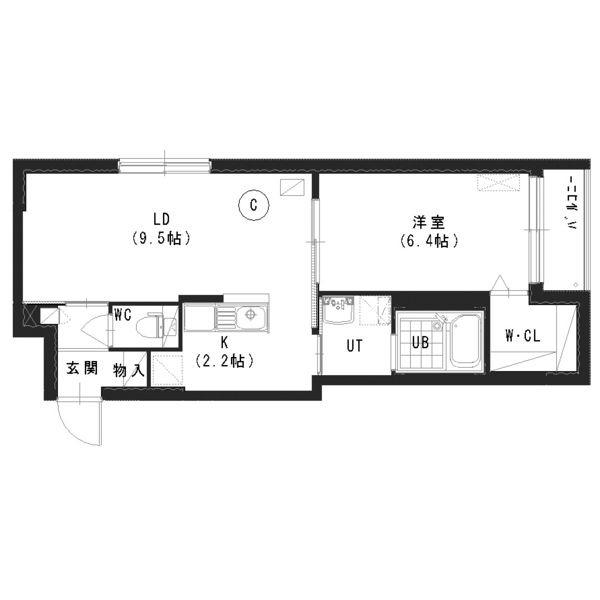 グランスター8(1LDK/4階)の間取り写真