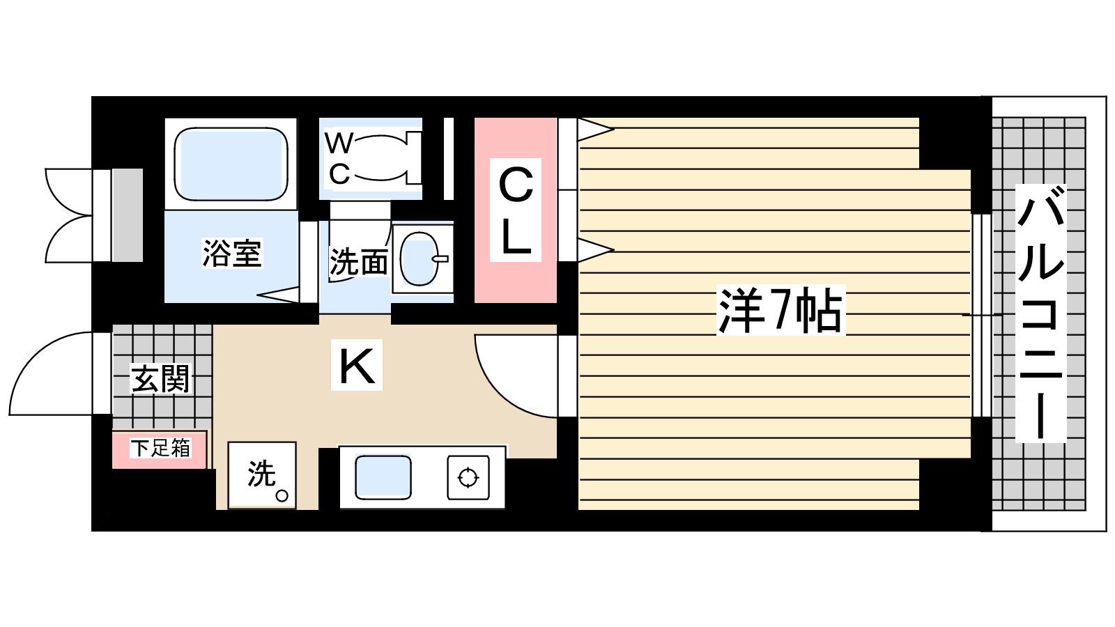 リブレメゾン甲東園エスト(1K/3階)の間取り写真