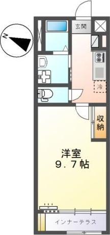 カメリア石鎚I(1K/1階)の間取り写真