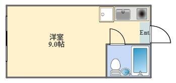 K&Mランド(ワンルーム/1階)の間取り写真
