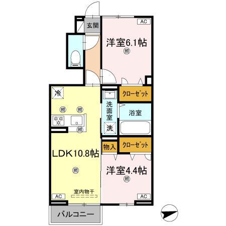 ブルージュ(2LDK/1階)の間取り写真