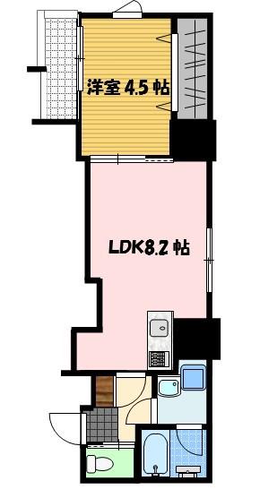 プラムユウ(1LDK/7階)の間取り写真
