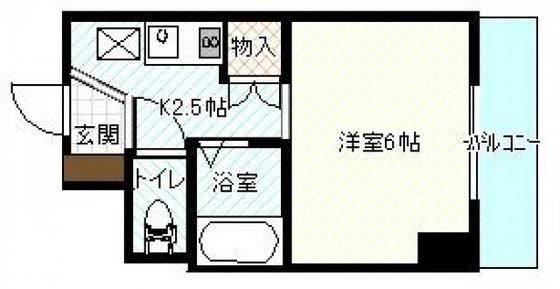 シャローム(1K/3階)の間取り写真
