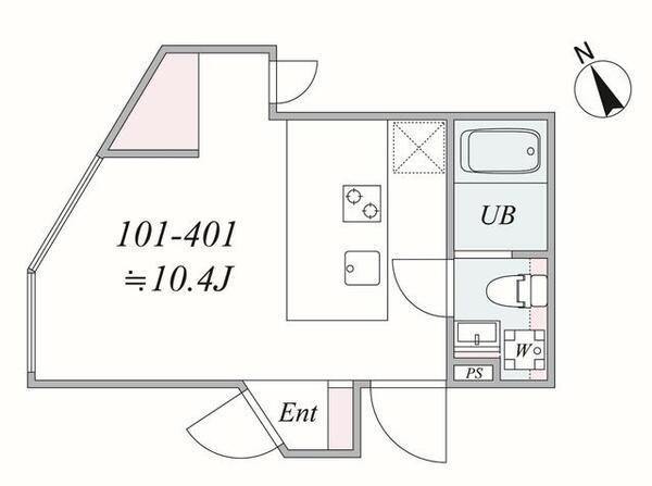 TRIAS132(1K/3階)の間取り写真