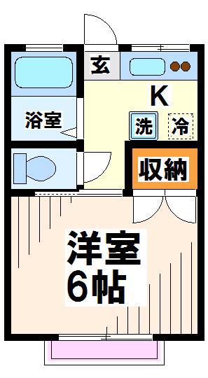 エスポワールジュノム(1K/2階)の間取り写真