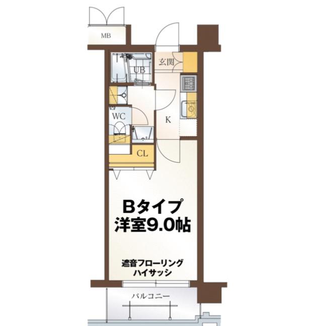 リビングステージ広瀬川(1K/5階)の間取り写真