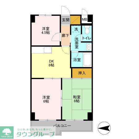 フローレンスMORITA(3DK/1階)の間取り写真