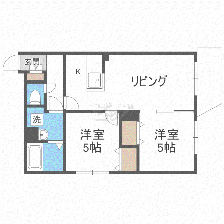 クラリス菊水II(2LDK/4階)の間取り写真