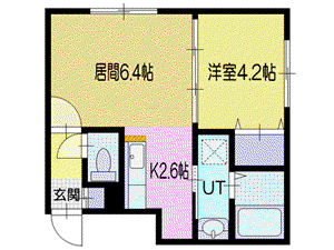 小樽駅前プレジデント(1DK/5階)の間取り写真