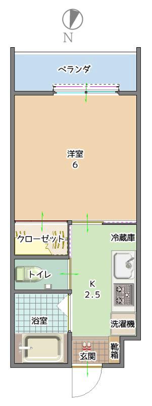 セレブコート玉造(1K/3階)の間取り写真