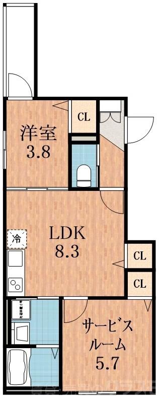 F ASECIA IASO(1SLDK/2階)の間取り写真