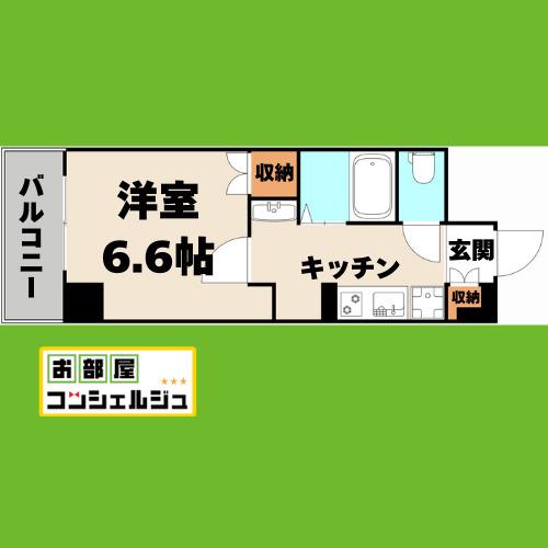 ヒルズ・フドー(1K/3階)の間取り写真
