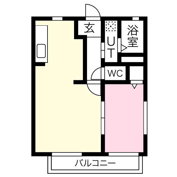 シティハイツWAKAGO II(1LDK/1階)の間取り写真