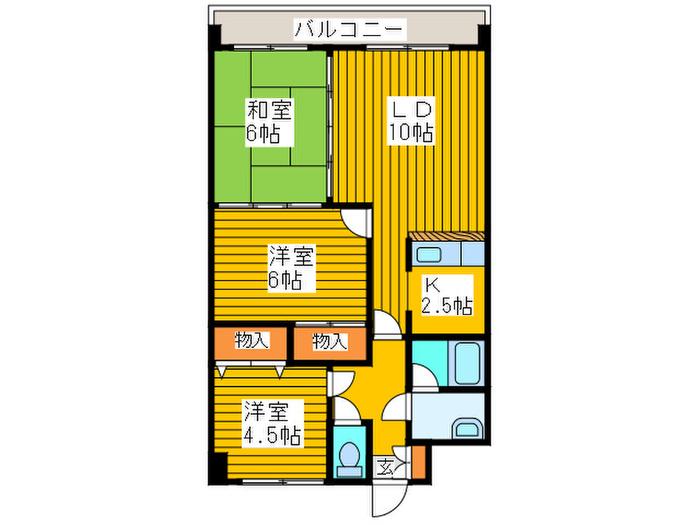 ロイヤルレインボー平岸(3LDK/7階)の間取り写真