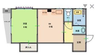 新見マンション(1DK/1階)の間取り写真