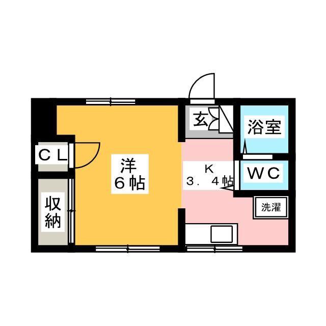 コーポサカエ(ワンルーム/2階)の間取り写真
