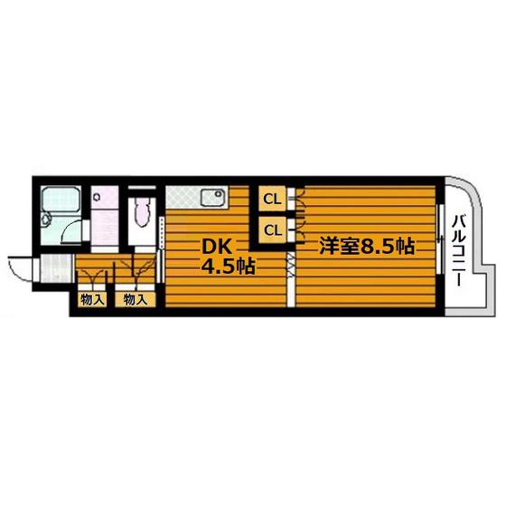 メゾンドビュート(1DK/5階)の間取り写真