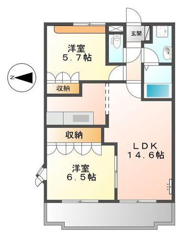 パークアヴェニュー(2LDK/1階)の間取り写真