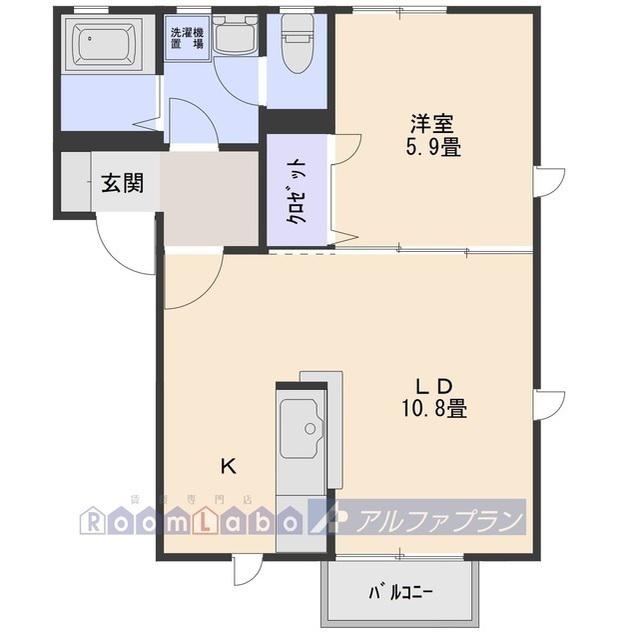 ホクレアの丘D(1LDK/2階)の間取り写真