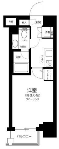 ブライズ東雪谷アジールコート(1K/2階)の間取り写真