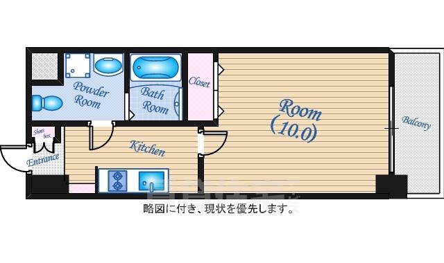 アクアシティ舟入中町(1K/8階)の間取り写真