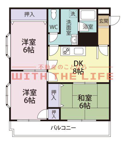 山口第一ビル(3DK/1階)の間取り写真