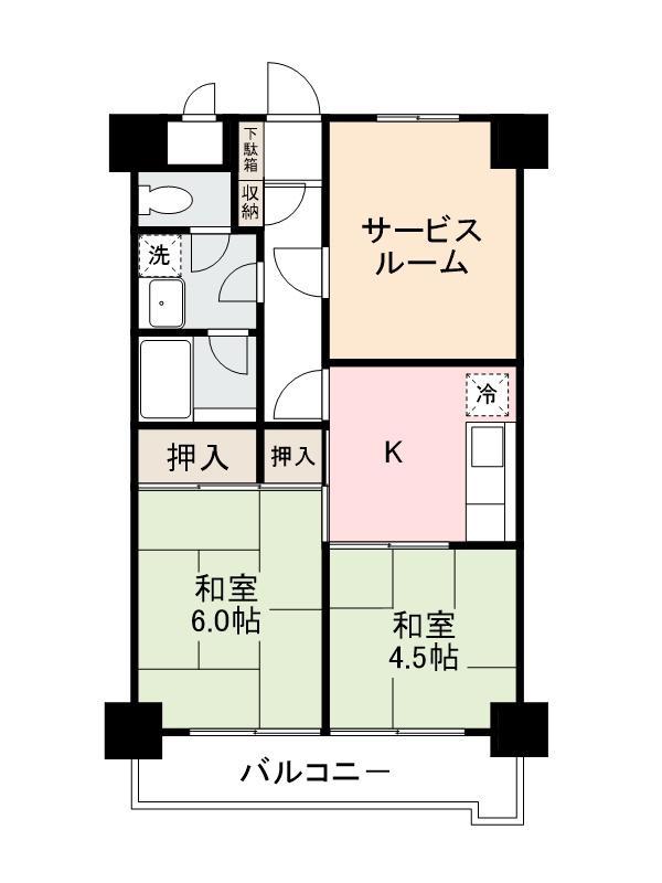 ダイアパレス栗林(3DK/6階)の間取り写真
