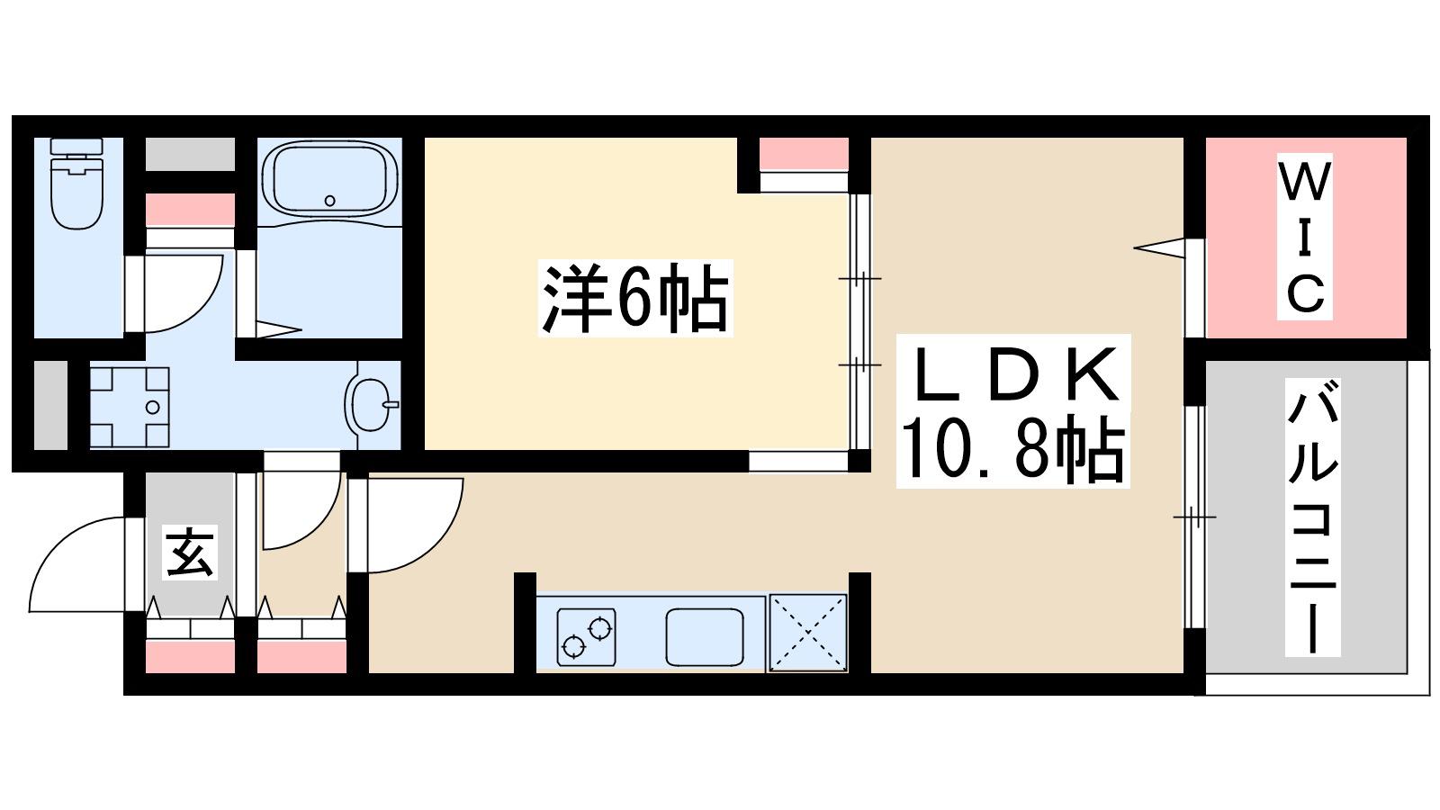ラ・ルミエール(1LDK/2階)の間取り写真