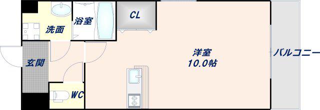 VEGA玉造(ワンルーム/8階)の間取り写真
