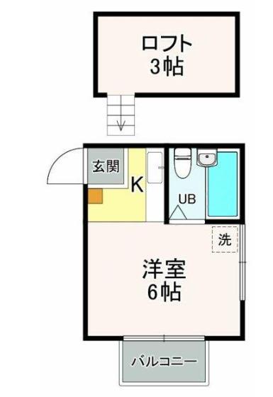 パールハイム(ワンルーム/2階)の間取り写真
