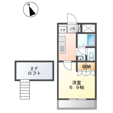 MARIMOCO(1K/2階)の間取り写真