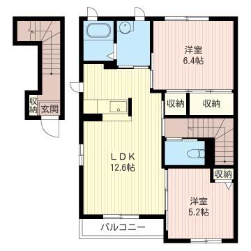 サンイーストクレセオ A(2LDK/2階)の間取り写真
