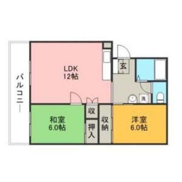 清水ハイツ(2LDK/1階)の間取り写真