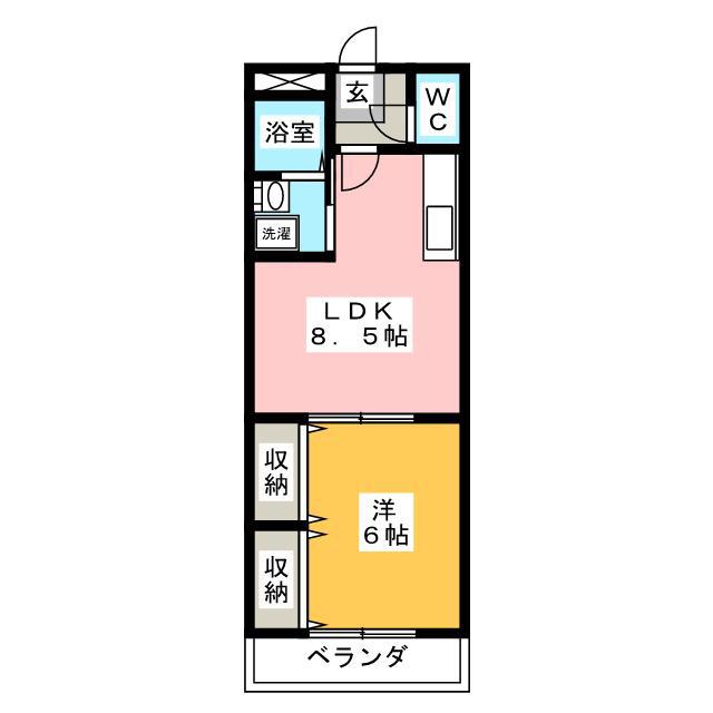 プリンセスガーデン(1LDK/2階)の間取り写真