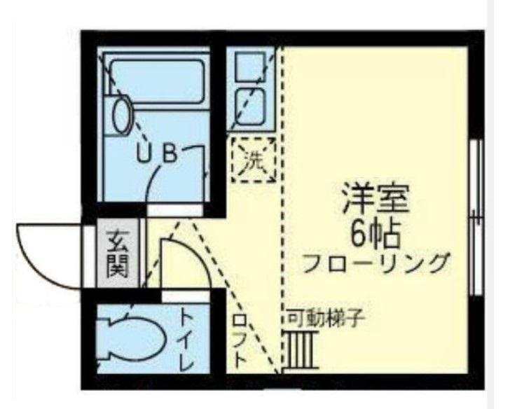 ユナイト川崎マリオ・ベル二オーラ(ワンルーム/1階)の間取り写真